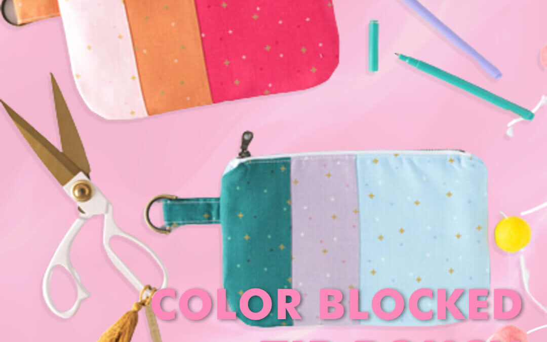 Easy Craft DIY | Color-Blocked Zip Pouch Sewing Pattern  