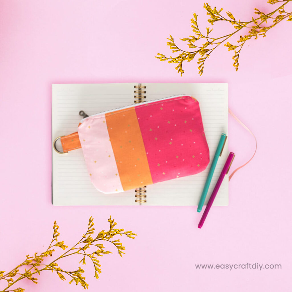 Color-Blocked Zip Pouch Sewing Pattern  