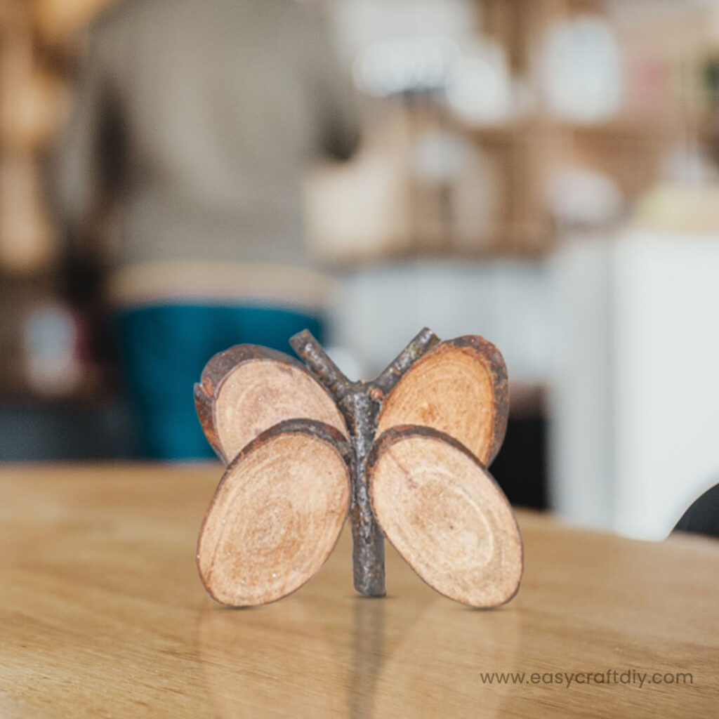 Step by Step Craft Tutorial to make Wood Slice Butterfly